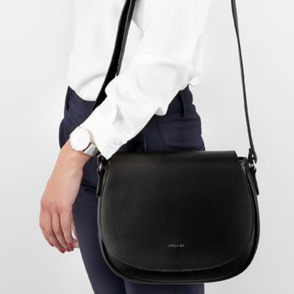 Angela Roi morning crossbody black vegan purse bag